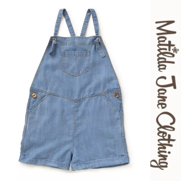 Matilda Jane 435 | Light Wash Blue Lets Go Together Okay Gigi Shortall | Size 8 - Picture 2 of 10